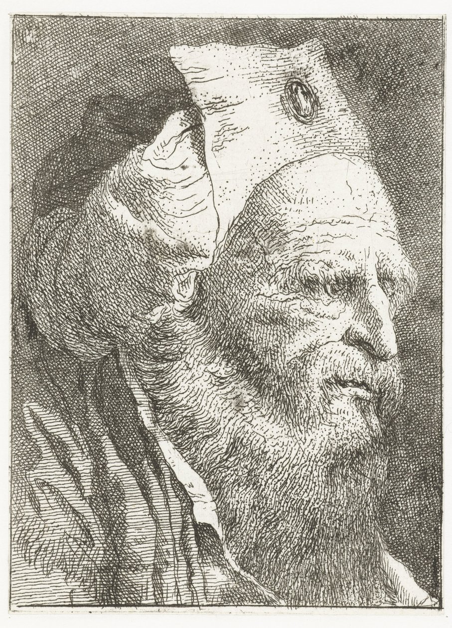 Man met hoed met opgeslagen rand Verzameling hoofden (series title) Raccolta di Teste (series title) 作者 乔瓦尼·多梅尼科·蒂埃波罗
