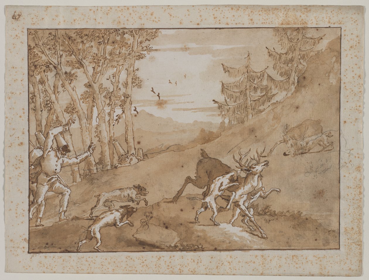 雄鹿狩猎，1790年代。 作者 乔瓦尼·多梅尼科·蒂埃波罗