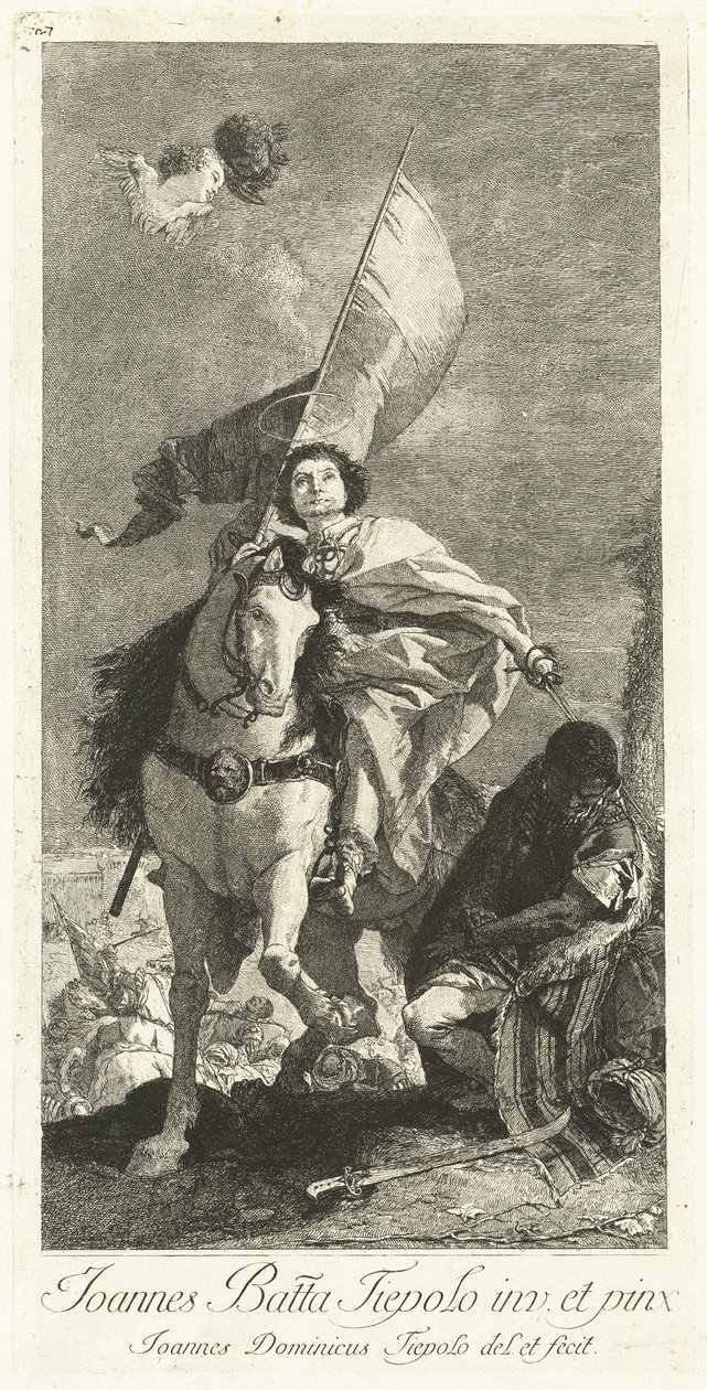 孔波斯特拉的圣雅各布 作者 Giovanni Domenico Tiepolo 在 Giovanni Battista Tiepolo 之后