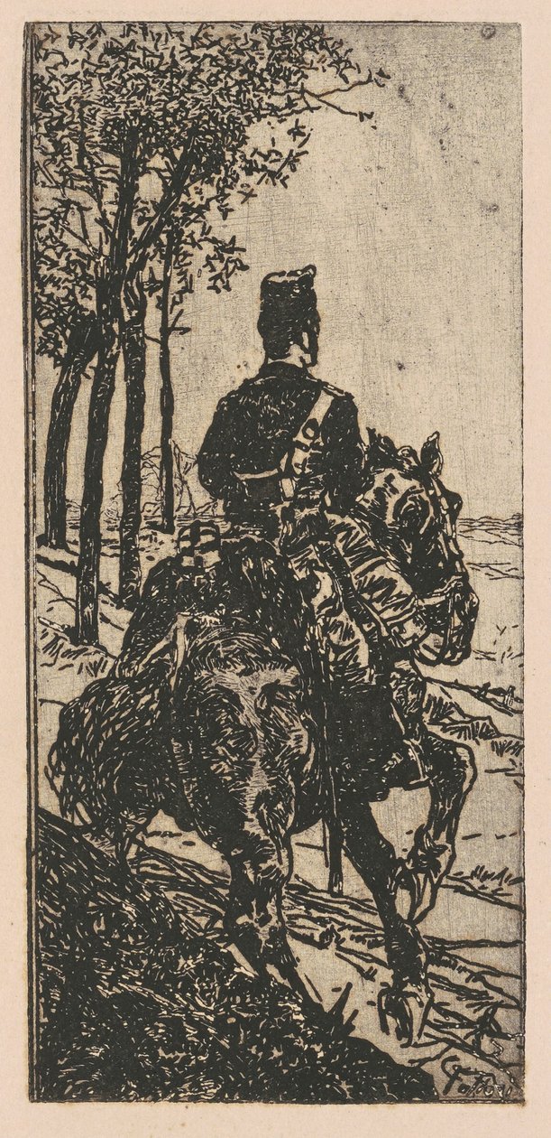 马背上的炮兵 作者 乔凡尼·法托里（Giovanni Fattori）