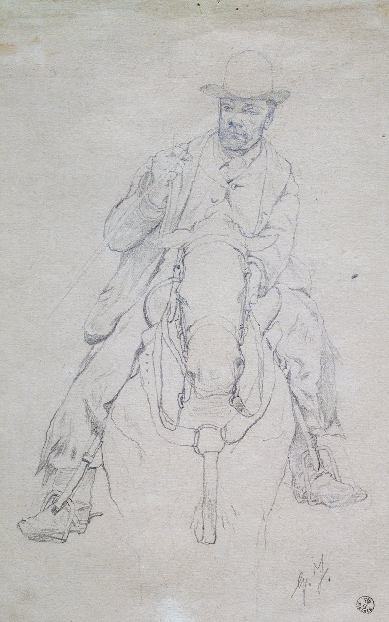 马背上的巴特罗（托斯卡纳牛仔） 作者 乔凡尼·法托里（Giovanni Fattori）
