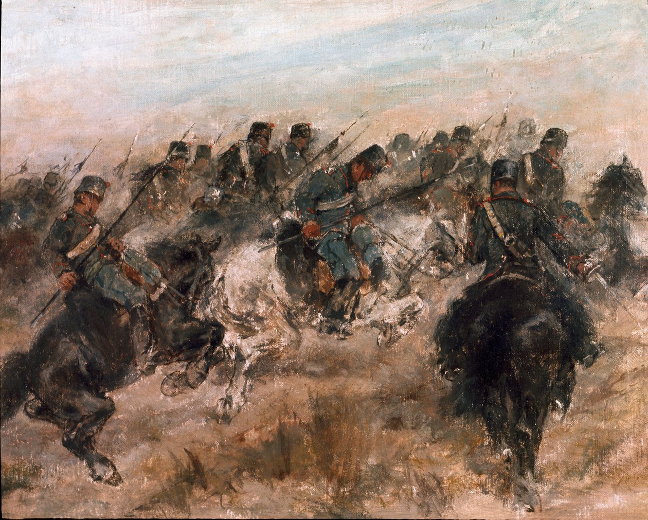 Campaign of Italy 1859: “” The charge of the Piemontese cavalry”” Painting by Giovanni Fattori (1825-1908) Rome, Galleria Nazionale d