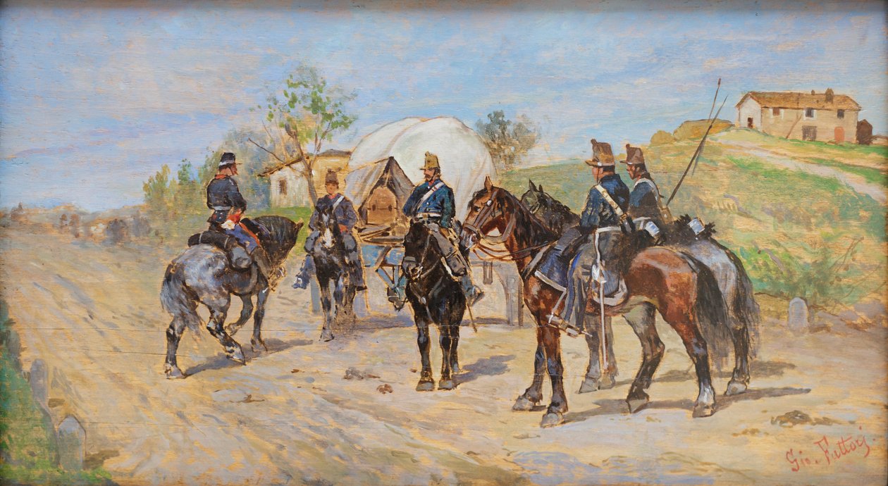 休息中的骑兵 作者 乔凡尼·法托里（Giovanni Fattori）