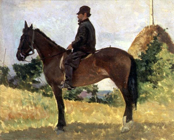 迭戈-马尔泰利骑在马背上 作者 乔凡尼·法托里（Giovanni Fattori）