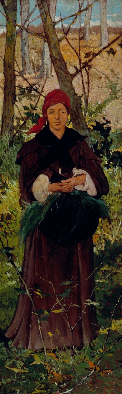 伊特鲁里亚女人，约 1865 年（木板油画） 作者 乔凡尼·法托里（Giovanni Fattori）