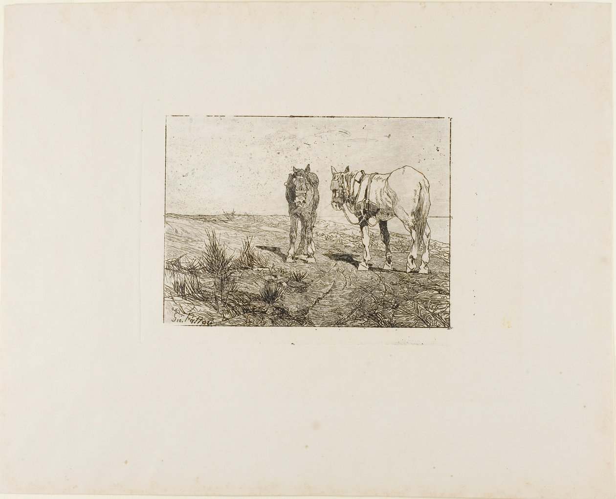 马匹休息 作者 乔凡尼·法托里（Giovanni Fattori）