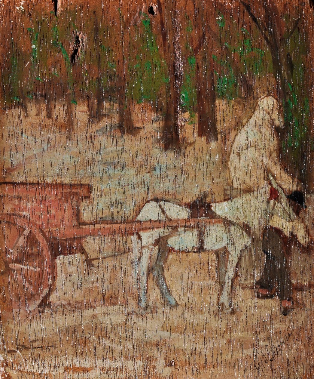 罗马门外的印象，约 1868-70 年（木板油画） 作者 乔凡尼·法托里（Giovanni Fattori）