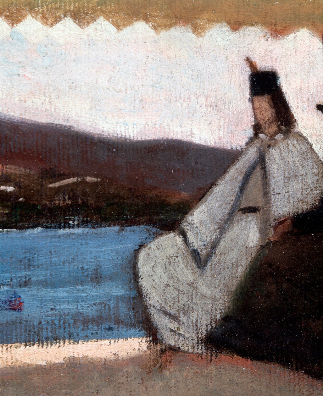 乔万尼-法托里（1825-1908）的《帕尔米耶里圆形》细部绘画 作者 乔凡尼·法托里（Giovanni Fattori）
