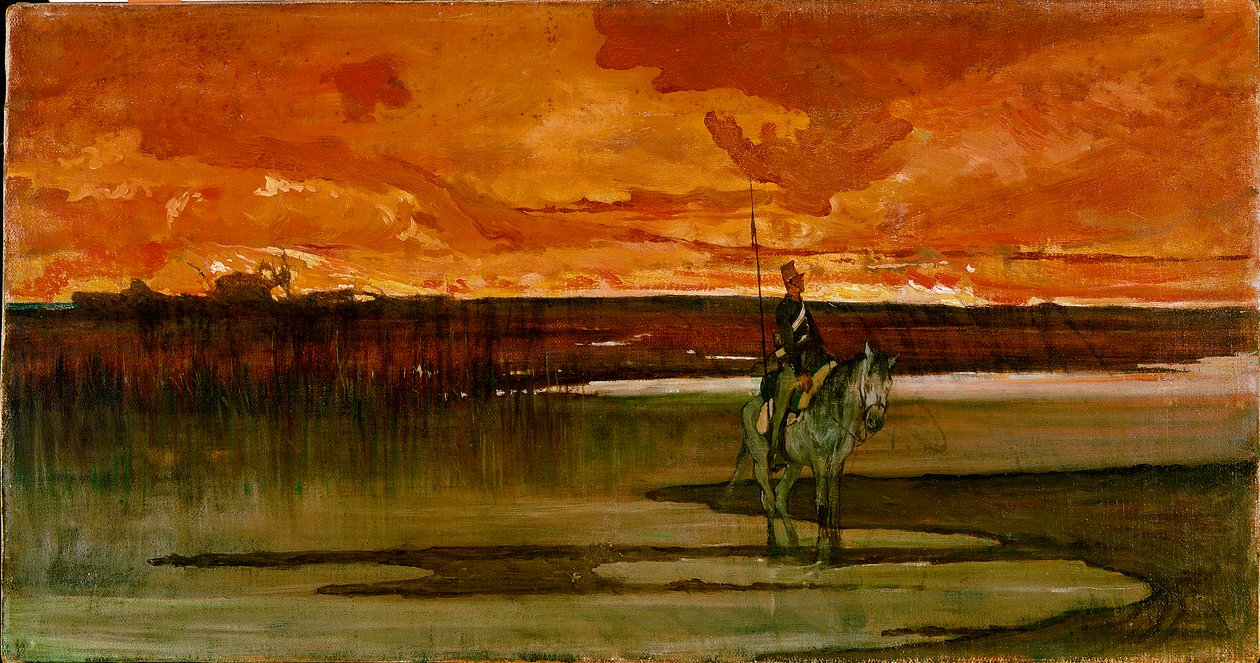 河上的守望者 河上的守望者。 乔瓦尼·法托里 (Giovanni Fattori) (1825-1908) 1885-1890 年太阳 27x57 厘米佛罗伦萨现代艺术画廊 (Galleria d