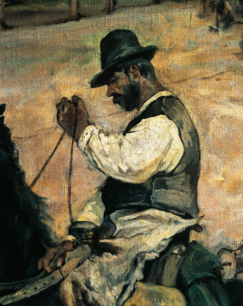 约1887年，乔瓦尼-法托里（1825-1908）在马雷玛为年轻公牛做标记，86x172厘米，细节图 作者 乔凡尼·法托里（Giovanni Fattori）