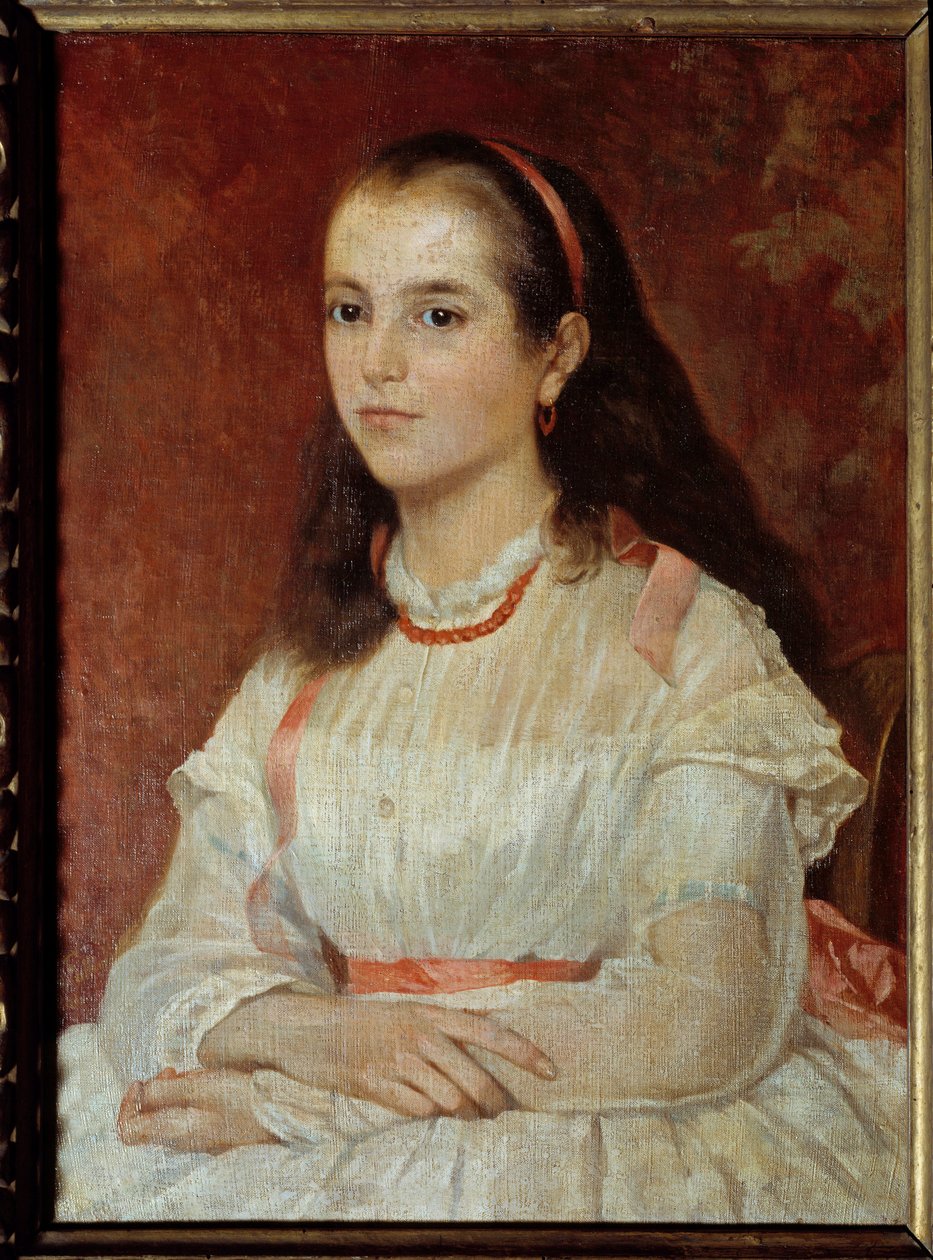 Portrait of Miss Soccoli. Painting by Giovani Fattori (19th century) Ec. Ital. 作者 乔凡尼·法托里（Giovanni Fattori）