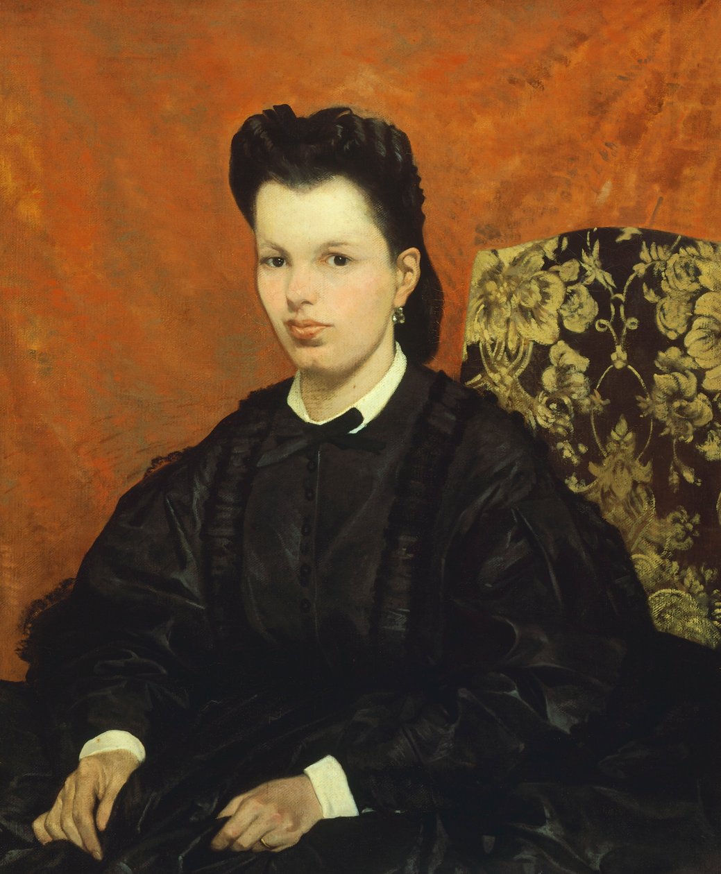 第一任妻子的肖像，乔瓦尼-法托里（1825-1908），布面油画，83x70厘米 作者 乔凡尼·法托里（Giovanni Fattori）