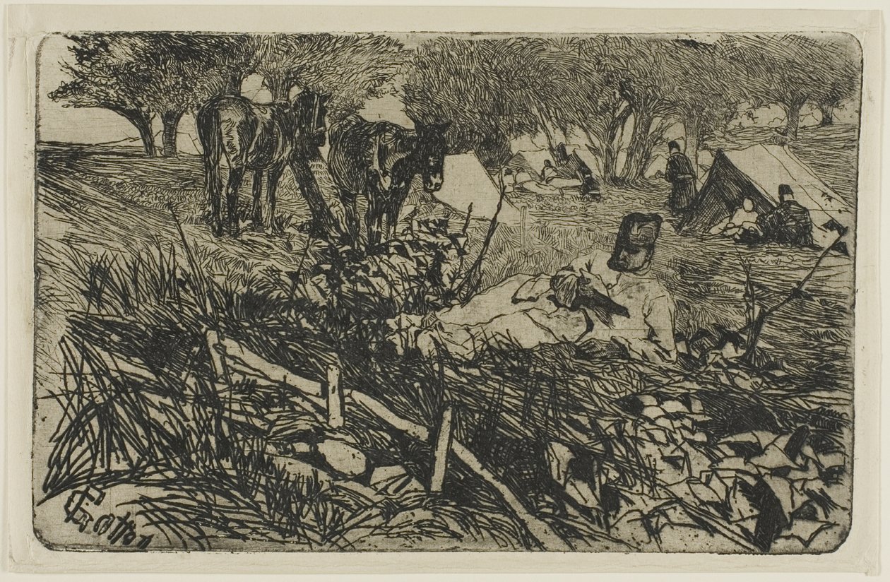 营地里的信 作者 乔凡尼·法托里（Giovanni Fattori）