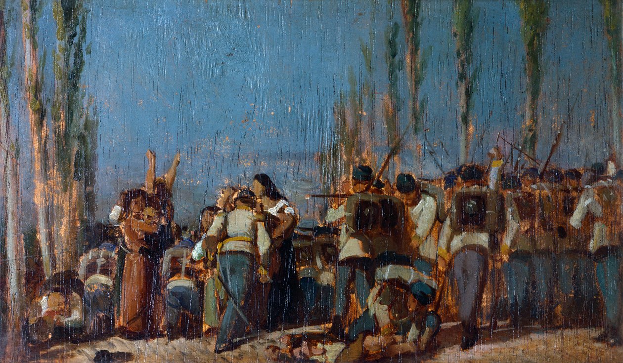 曼图亚大屠杀，乔瓦尼·法托里（Giovanni Fattori，1825-1908 年）画，面板油画 作者 乔凡尼·法托里（Giovanni Fattori）