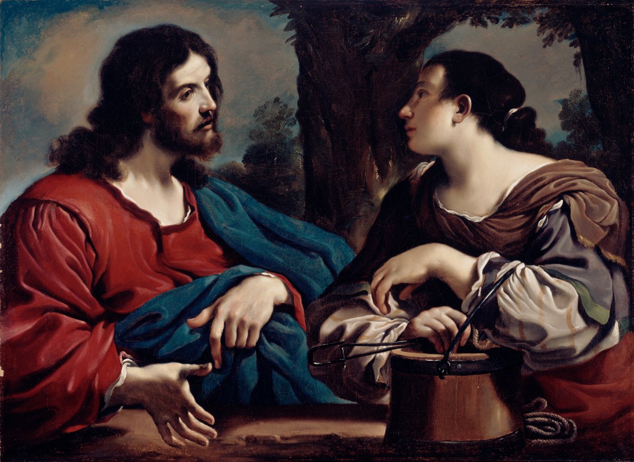 基督和撒玛利亚的女人，c.1620 作者 乔瓦尼·弗朗切斯科·巴尔比里（Il Guercino）