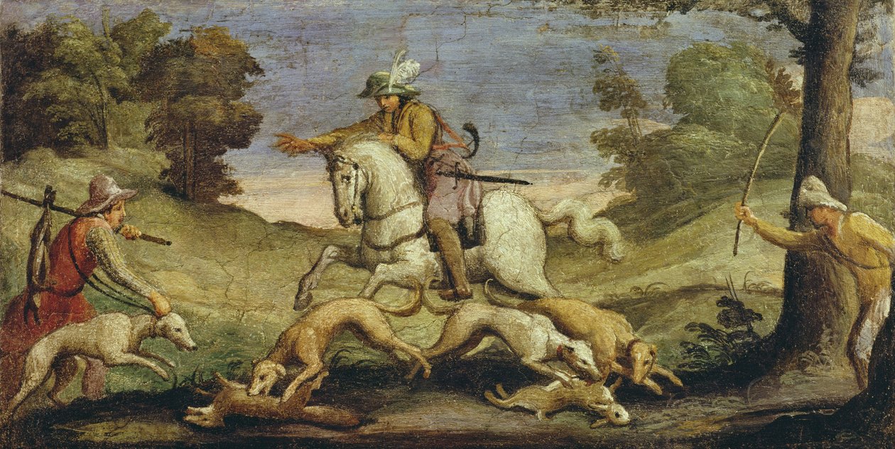 狩猎野兔，1615 作者 乔瓦尼·弗朗切斯科·巴尔比里（Il Guercino）