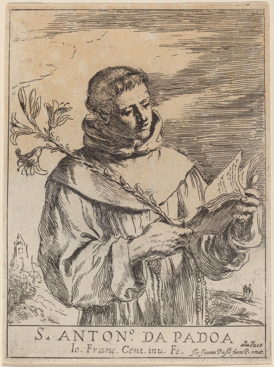 帕多瓦的圣安东尼 作者 Giovanni Francesco Barbieri 叫 Guercino