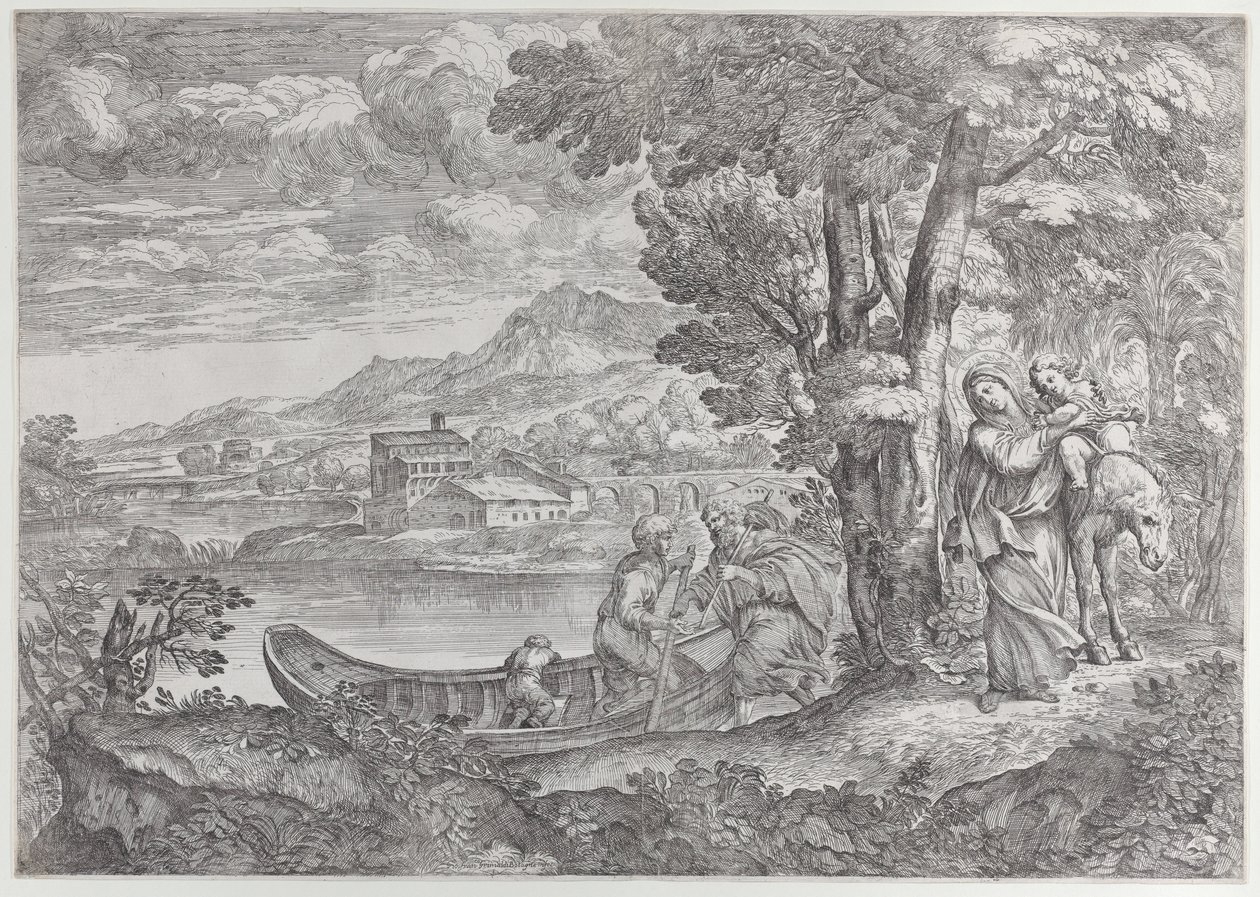 风景与逃往埃及，1626-80., 1626-80. 作者 乔瓦尼·弗朗切斯科·格里马尔迪