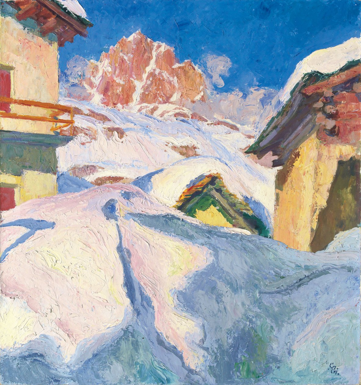 冬季，以皮兹·拉格列夫为视角的卡波拉戈（Capolago），1928年 作者 乔瓦尼·贾科梅蒂