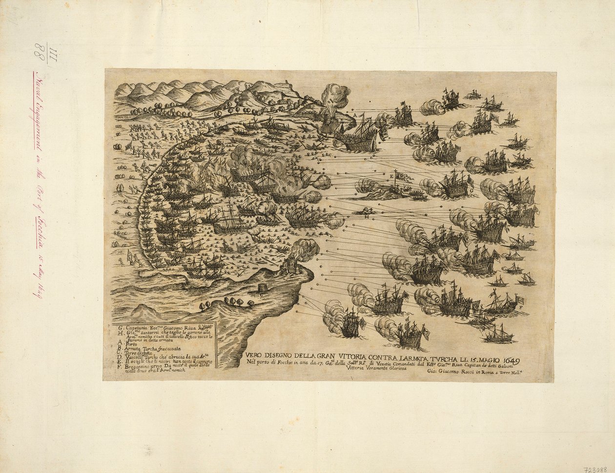 对拉马塔-特夫尔查-李的伟大胜利的真正目的1649 年 5 月 15 日 在亚洲的 Focchie 港，由 17.17. 威尼斯 Sere:ma Re.a 的 Ga:ni 指挥，上述大帆船的船长 Ecc:mo Gia.mo Riua 取得真正的辉煌胜利 作者 乔瓦尼·贾科莫·德罗西