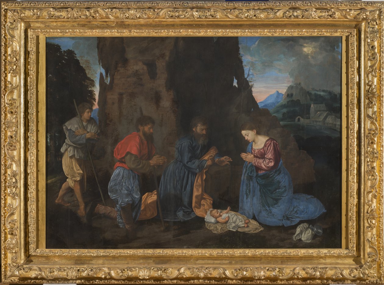 牧羊人的崇拜，c.1522-23（面板油画） 作者 乔瓦尼·吉罗拉莫·萨沃尔多