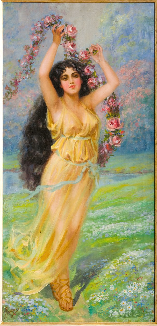 年轻的仙女（布面油画） 作者 乔瓦尼·格尔佐尼