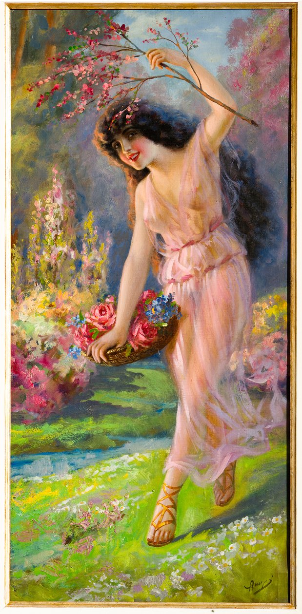 年轻的仙女（布面油画） 作者 乔瓦尼·格尔佐尼