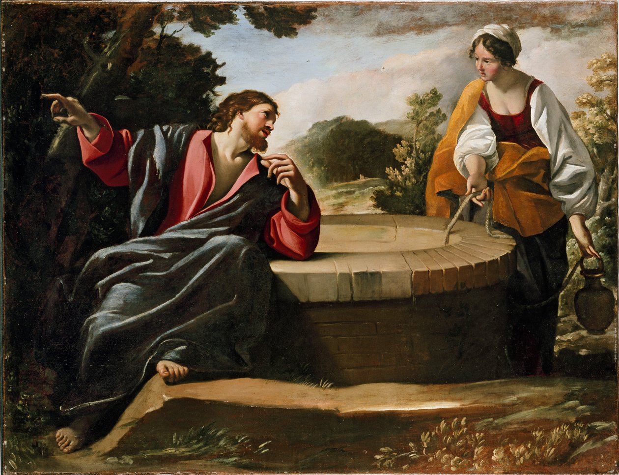 基督和撒玛利亚的女人，1620年代末 作者 乔凡尼·兰弗兰科（Giovanni Lanfranco）