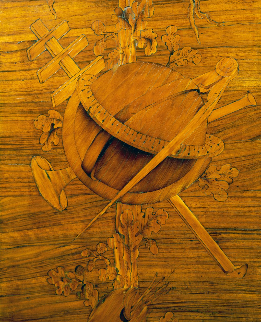 测量仪器，单门角柜镶嵌物的中心部分，作者：Giovanni Maffezzoli（1779-1818），Giuseppe Maggiolini 的学生，签名并注明日期 1798 年，意大利 作者 乔瓦尼·马费佐利