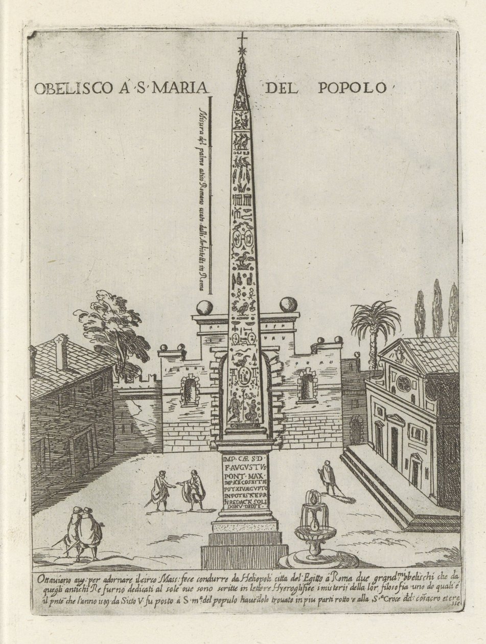 罗马人民广场上的埃及拉美西斯二世方尖碑
S. Maria del Popolo 的方尖碑（物上标题）
罗马的现代和古代纪念碑和建筑（系列标题）
Ornamenti di fabriche antichi et moderni dell