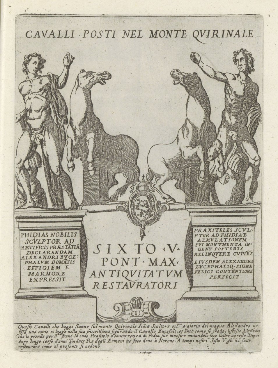 Dioscuren op de Quirinaal
Quirinale 山上的卡瓦利岗哨（物品上的标题）
罗马的现代和古代纪念碑（系列标题）
Ornamenti di fabriche antichi et moderni dell