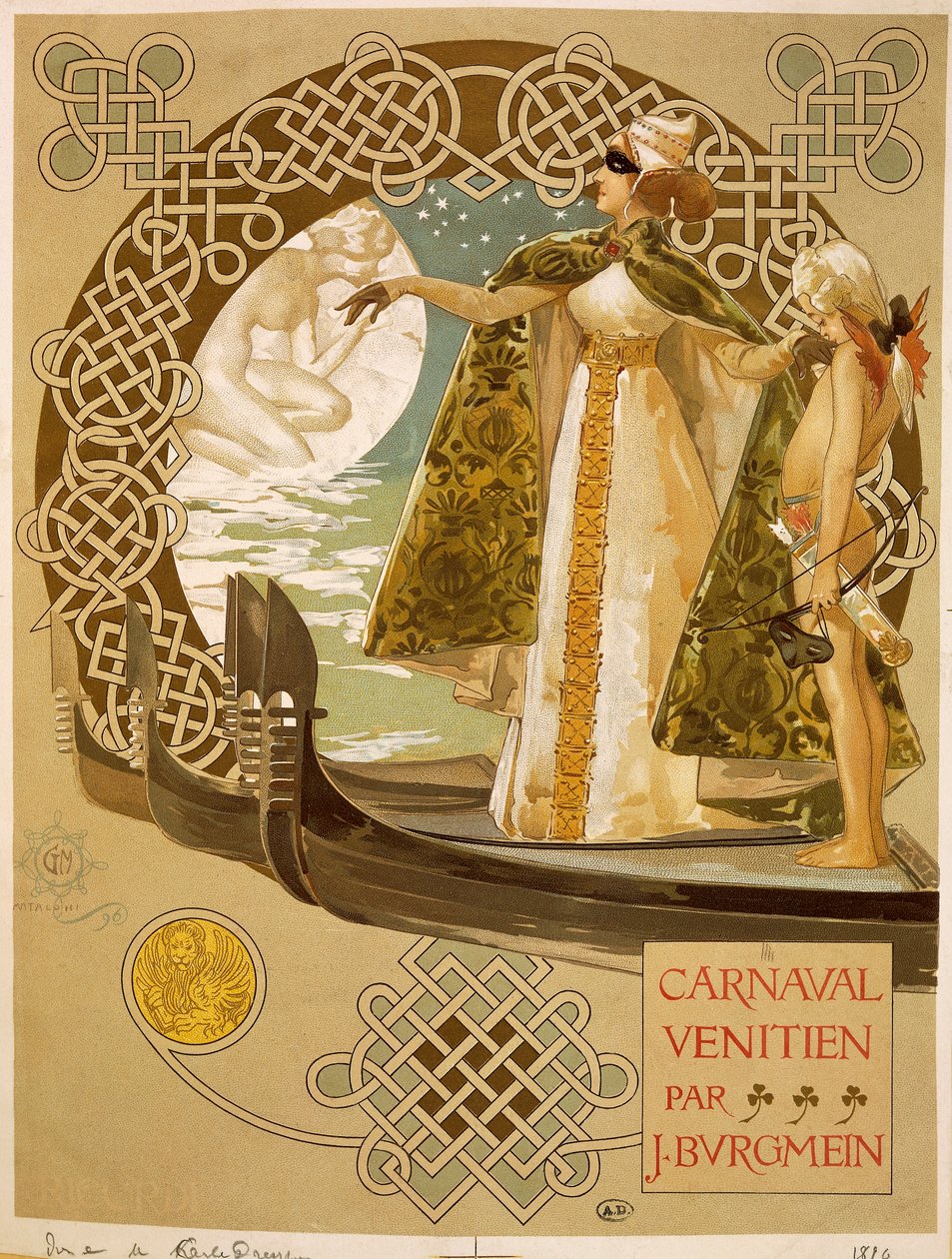 威尼斯狂欢节，乔万尼-马塔罗尼（1868-1944）的海报。 作者 乔凡尼·玛丽亚·马塔洛尼（Giovanni Maria Mataloni）