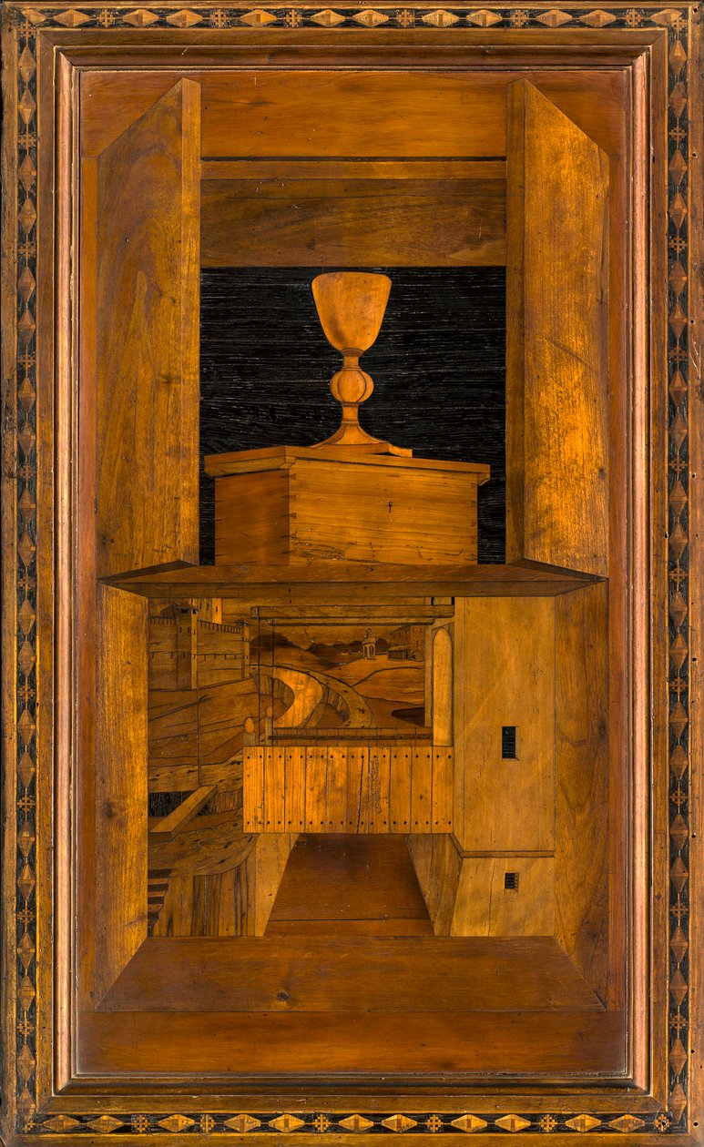 Lignaean Canonical 合唱团，由 Giovanni Maria Platina 镶嵌，1484 年，Superior Stall 作者 乔瓦尼·玛丽亚·普拉蒂纳