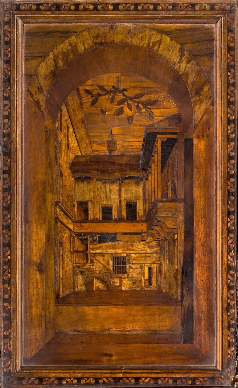 Lignaean Canonical 合唱团，由 Giovanni Maria Platina 镶嵌，1484 年，Superior Stall 作者 乔瓦尼·玛丽亚·普拉蒂纳