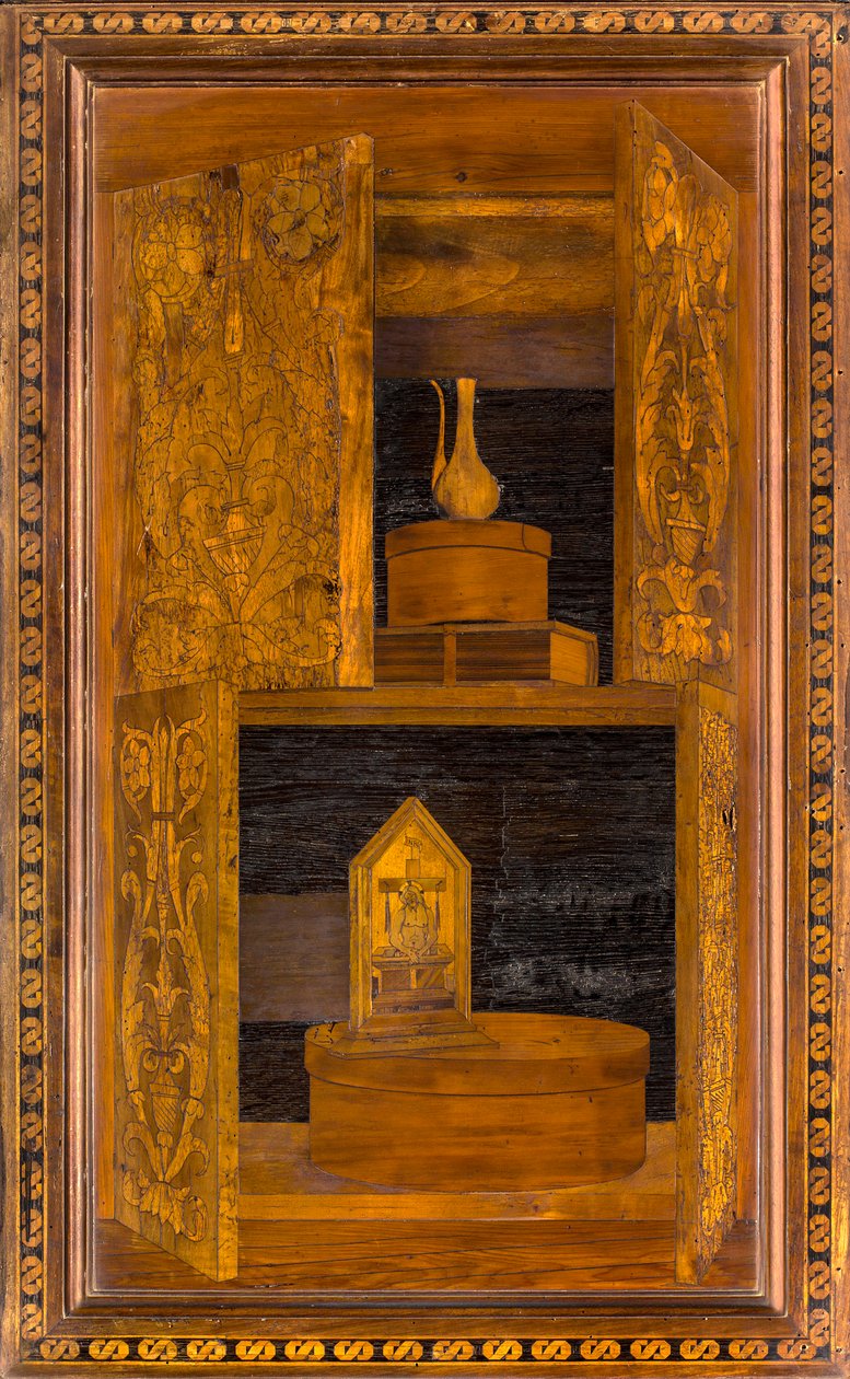 Lignaean Canonical 合唱团，由 Giovanni Maria Platina 镶嵌，1484 年，Superior Stall 作者 乔瓦尼·玛丽亚·普拉蒂纳