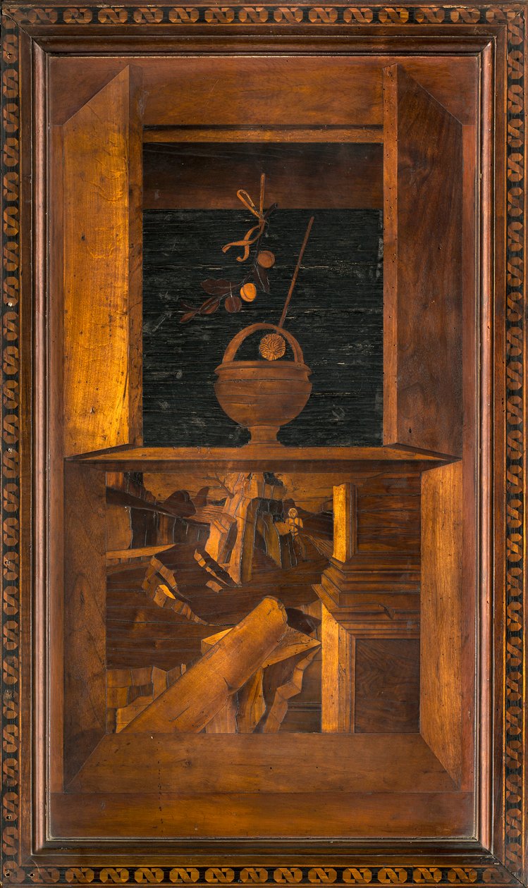 Lignaean Canonical 合唱团，由 Giovanni Maria Platina 镶嵌，1484 年，Superior Stall 作者 乔瓦尼·玛丽亚·普拉蒂纳
