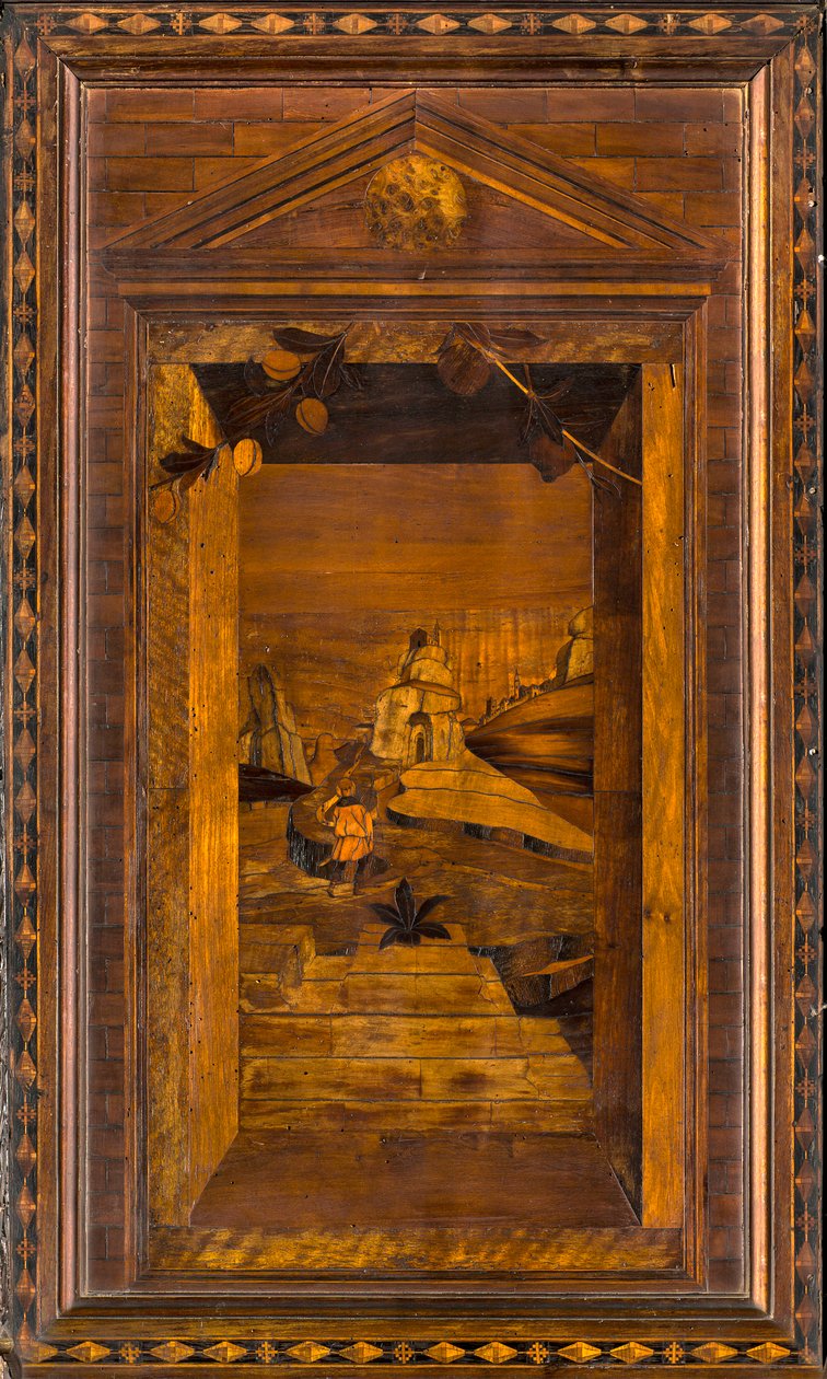 Lignaean Canonical 合唱团，由 Giovanni Maria Platina 镶嵌，1484 年，Superior Stall 作者 乔瓦尼·玛丽亚·普拉蒂纳