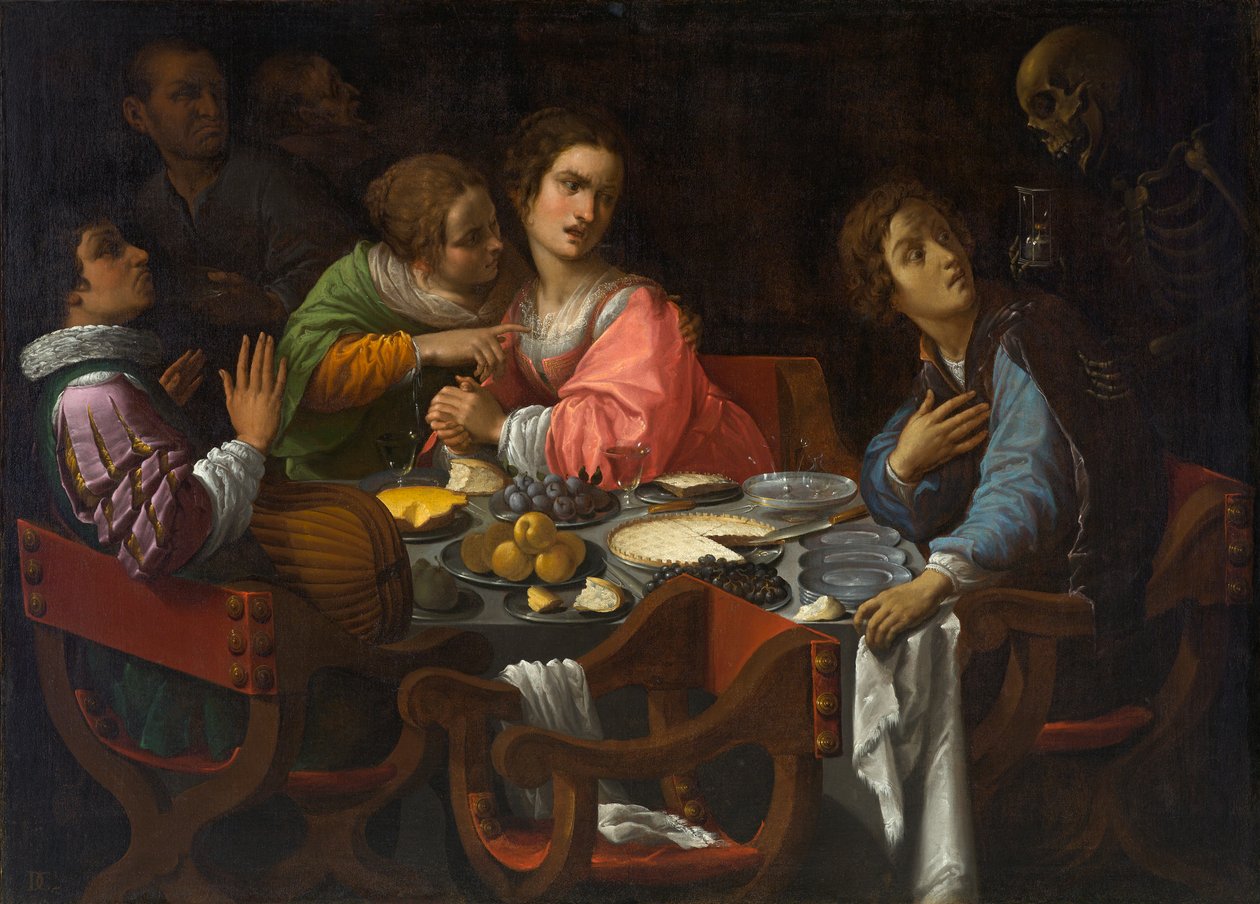 死亡纪念：死神降临，约1630-1638年（布面油画）。 作者 乔凡尼·马丁内利