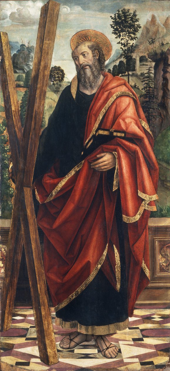 圣安德鲁，c.1496（面板油画） 作者 乔凡尼·马蒂诺·斯潘佐蒂