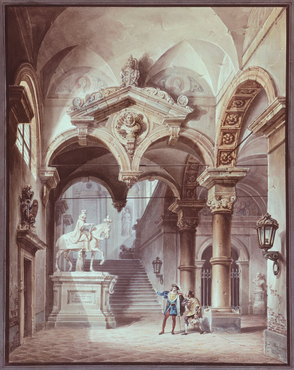 The Guest of Stone, Practical Joker of Seville, by Giovanni Migliara (1785-1837) 作者 乔凡尼·米利亚拉（Giovanni Migliara）