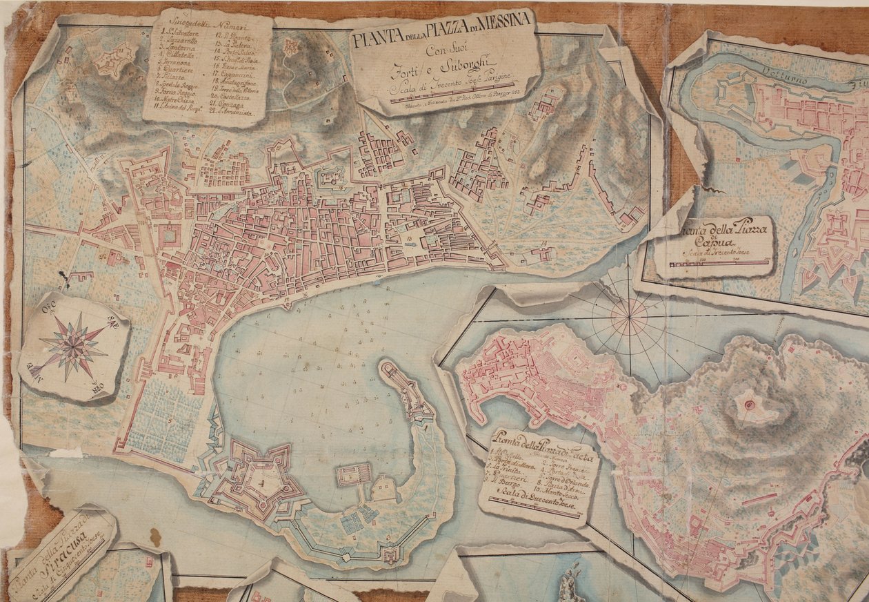 墨西拿广场的平面图，1753年。 作者 乔瓦尼·奥托内·迪伯杰
