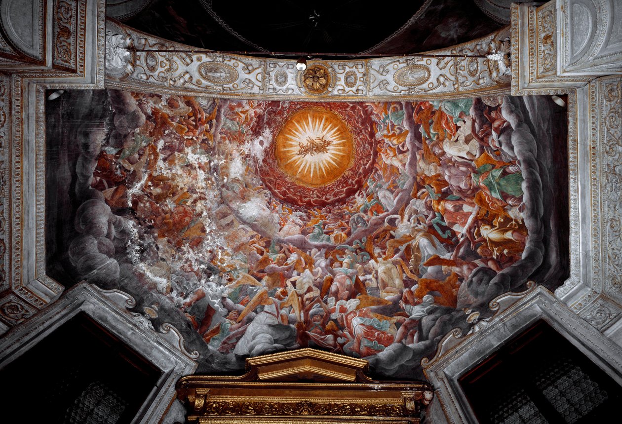 Giovan Paolo Lomazzo（1538-1600）壁画中的天使在荣耀冲天炉装饰中 作者 乔凡尼·保罗·洛马佐（Giovanni Paolo Lomazzo）