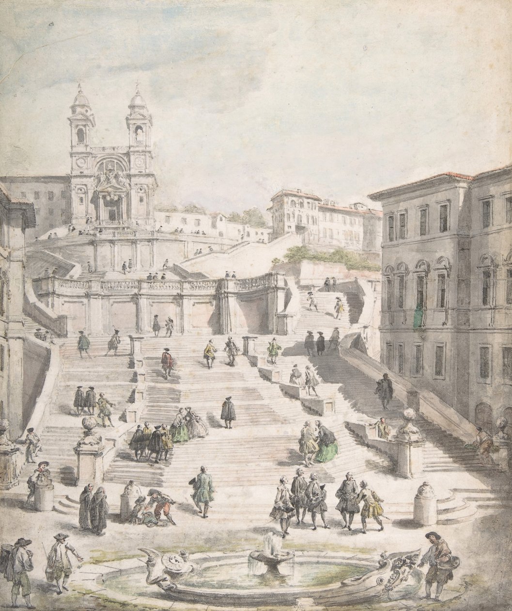 Trinità dei Monti的西班牙阶梯，约1756-58年。 作者 乔瓦尼·保罗·帕尼尼