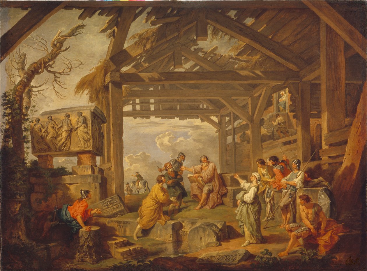 库马·西比尔（Cumaean Sibyl）预言了基督的诞生，1738年 作者 乔瓦尼·保罗·帕尼尼