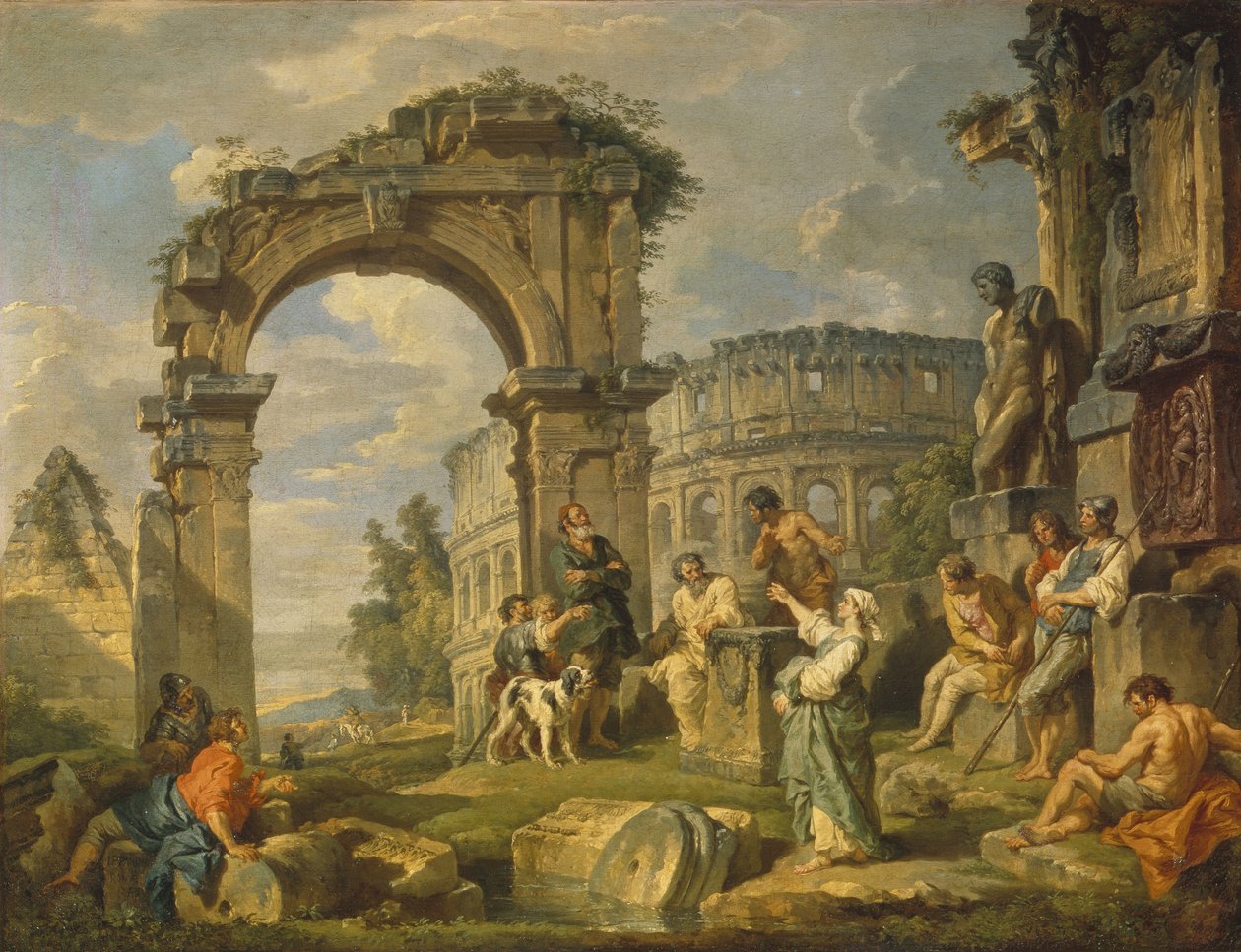 库马·西比尔（Cumaean Sibyl）预言了基督的诞生，1743年 作者 乔瓦尼·保罗·帕尼尼