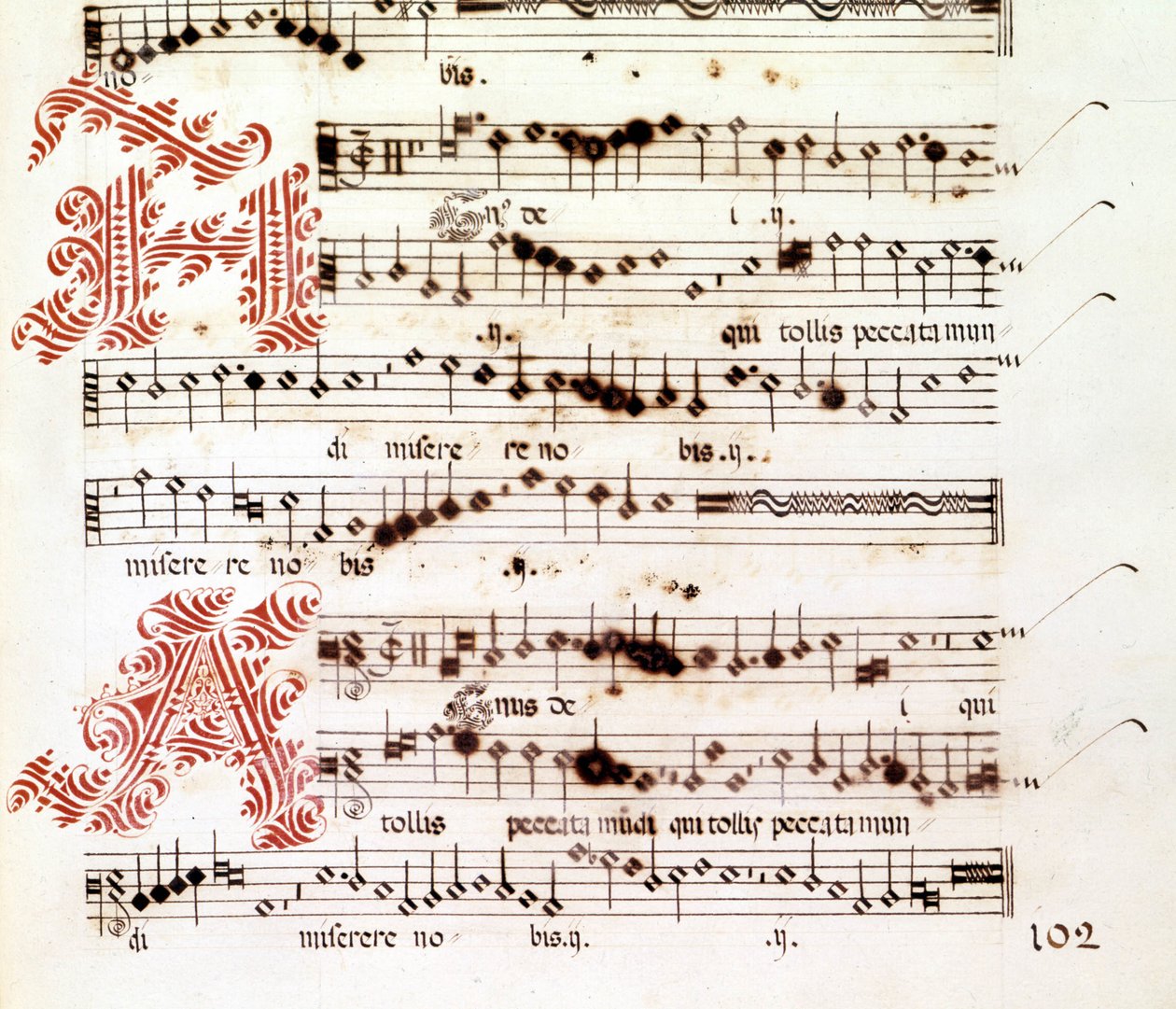 意大利作曲家乔瓦尼·皮耶路易吉·达·帕莱斯特里纳（Giovanni Pierluigi da Palestrina，1525 - 1594 年）的“曼图亚法师”中的阿格努斯·戴伊 (Agnus Dei)。 作者 乔瓦尼·皮耶鲁吉（Giovanni Pierluigi da）（后）帕莱斯特里纳（Palestrina）