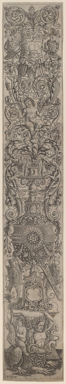 饰品面板：被孩子骑着的特莱顿 作者 Giovanni Pietro Birago 和 Zoan Andrea
