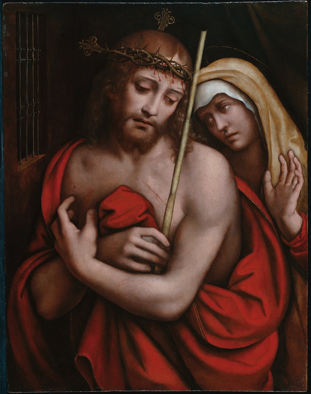 基督戴着荆棘冠冕，1521 年之后（画板油画） 作者 Giovanni Pietro Rizzoli Giampietrino