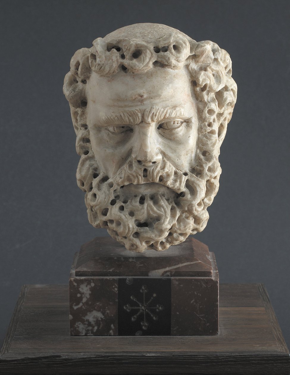 一个大胡子男人的头，1312-1314 作者 乔凡尼·皮萨诺（Giovanni Pisano）