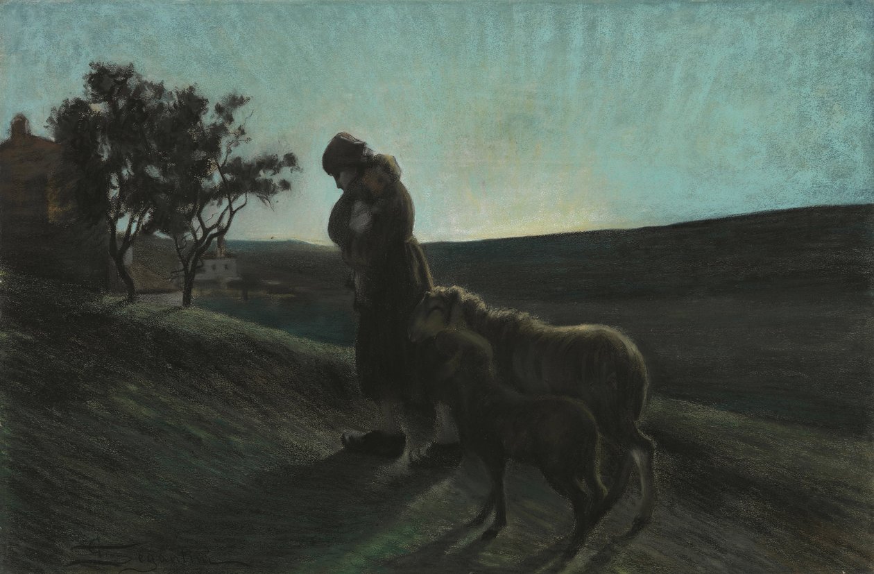 Le due madri两位母亲，1884-1886年。 作者 乔凡尼·塞甘蒂尼（Giovanni Segantini）